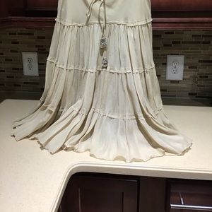 Express Drawstring Skirt 100% Cotton Size Medium women, Beige Colors.